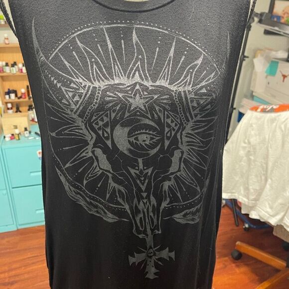 Sullen Angels Women's Desert Muscle Fringe Tank Top Black Size XL - Picture 8 of 8